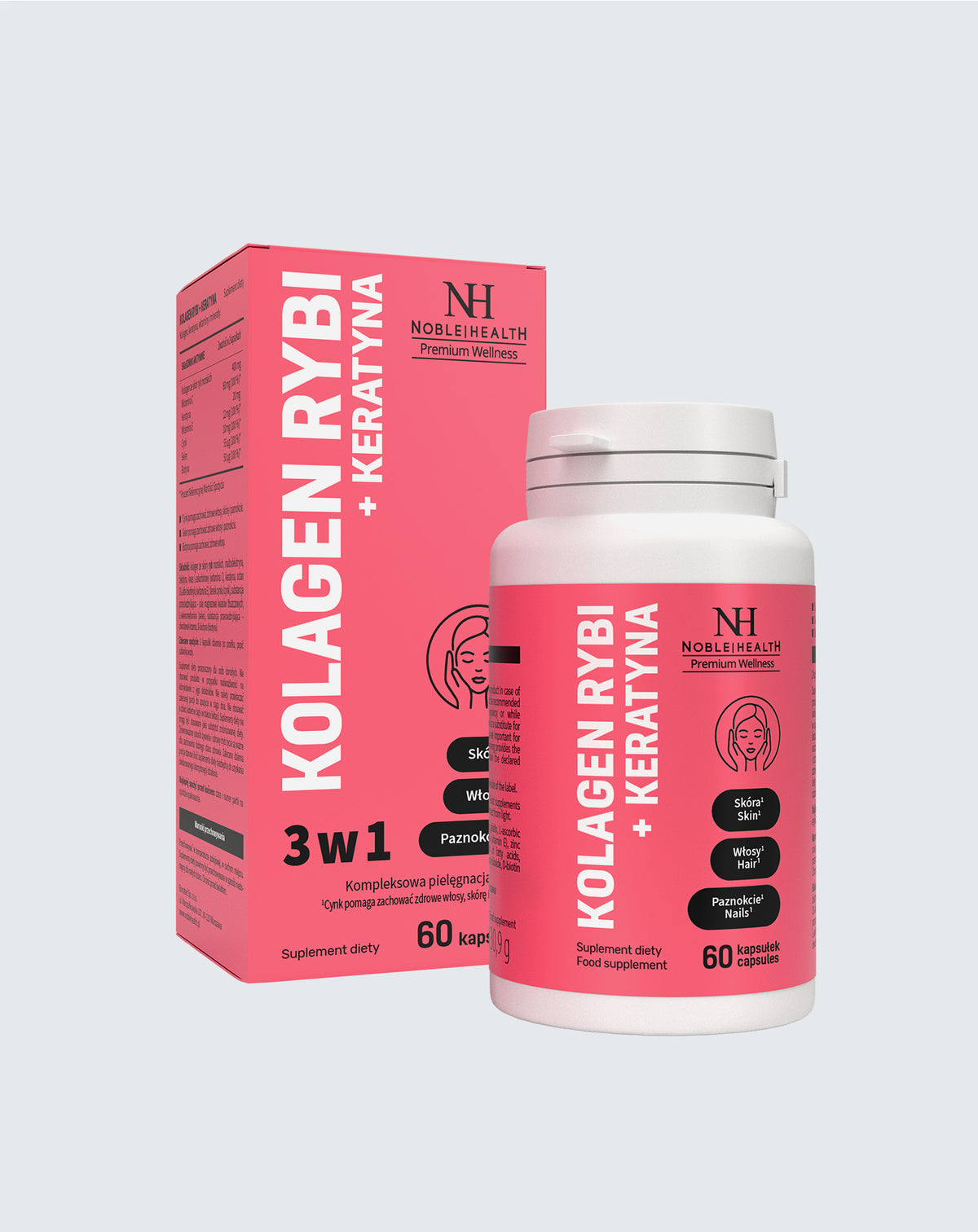 Fish collagen + keratin – 3 in 1: skin, hair, nails
